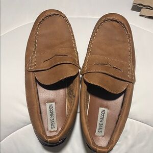 Steve Madden Boys Tan Leather Loafers